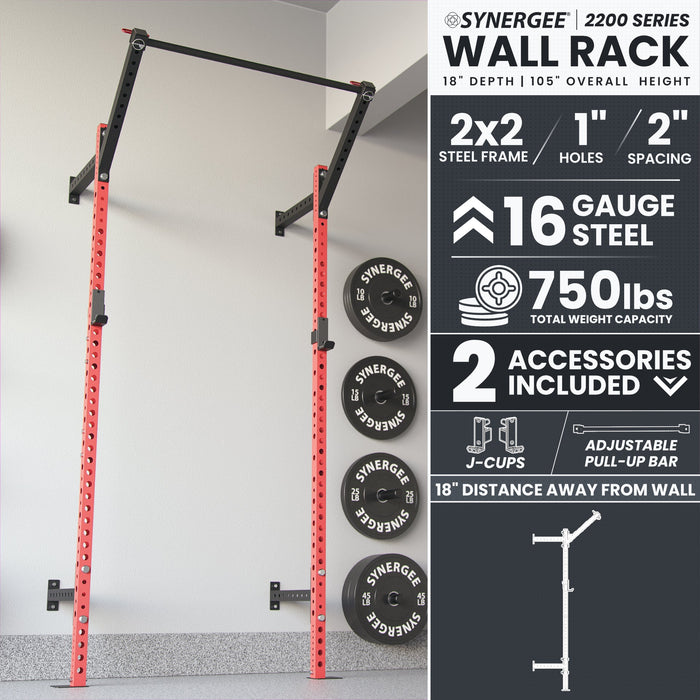 Synergee 2200 Series Wall Mounted Squat Rack - Sweatfully