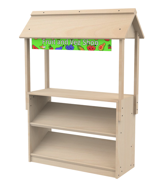 Wooden Farmers Market Stand for Pretend Play - Sweatfully