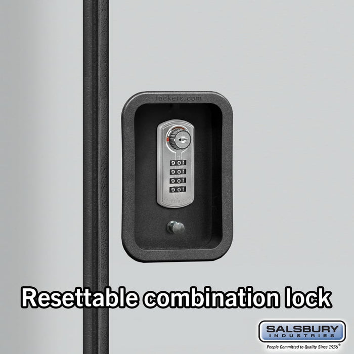 Salsbury 18" Wide Double Tier Designer Wood Locker - 3 Wide - 6 Feet High - 24 Inches Deep - Gray - Silver Resettable Combination Locks - Sweatfully