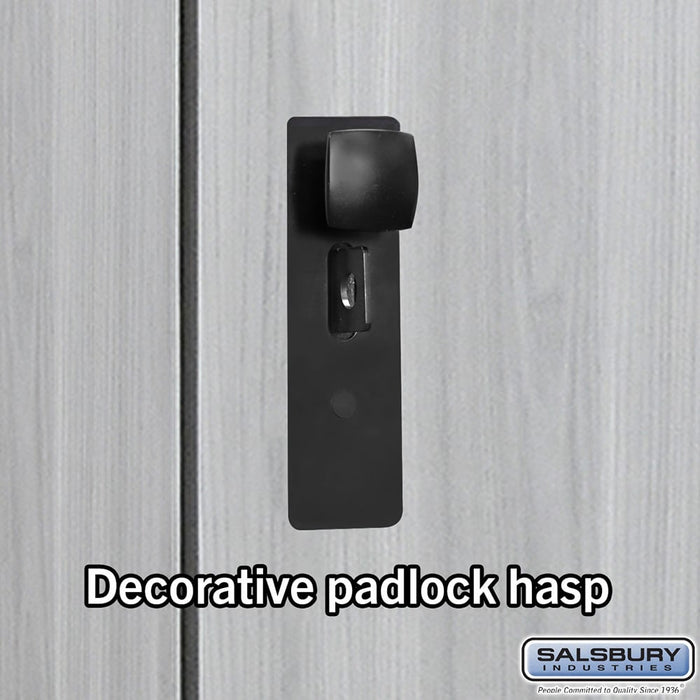 Salsbury 12" Wide Premier Wood Locker - Six Tier Box Style - 1 Wide - 6 Feet High - 15" Deep - Silver Teak - Hasps - Sweatfully