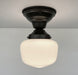 Simple Schoolhouse CEILING LIGHT Fixture of Milk Glass - Sweatfully