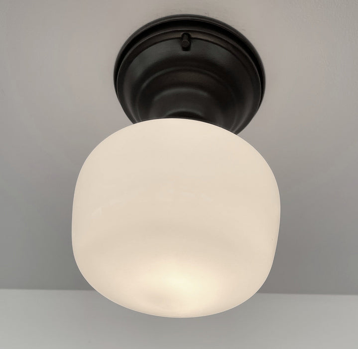 Simple Schoolhouse CEILING LIGHT Fixture of Milk Glass - Sweatfully