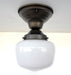 Simple Schoolhouse CEILING LIGHT Fixture of Milk Glass - Sweatfully