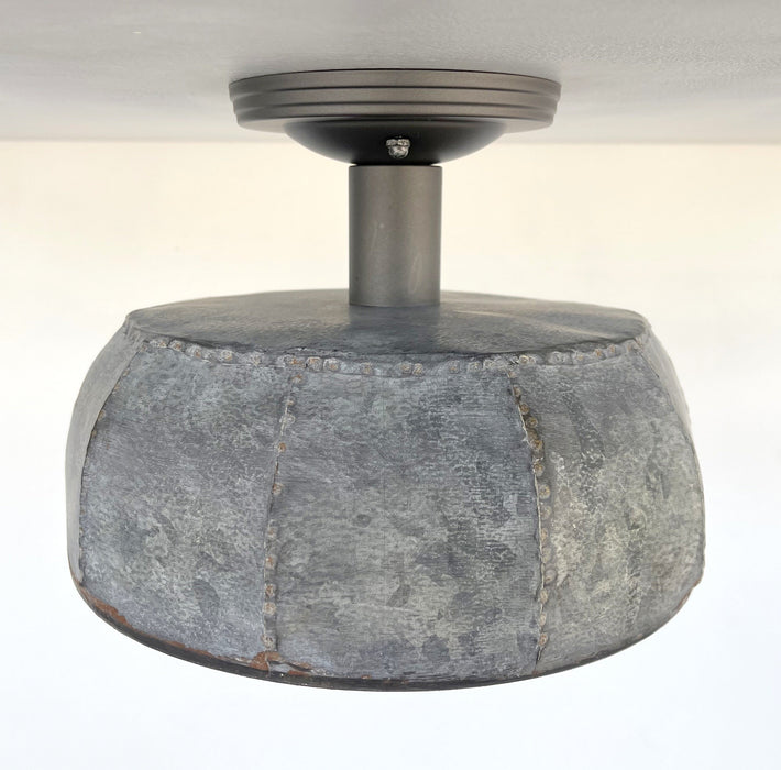 Rustic Metal Farmhouse Ceiling Light - Eight Sided - Sweatfully