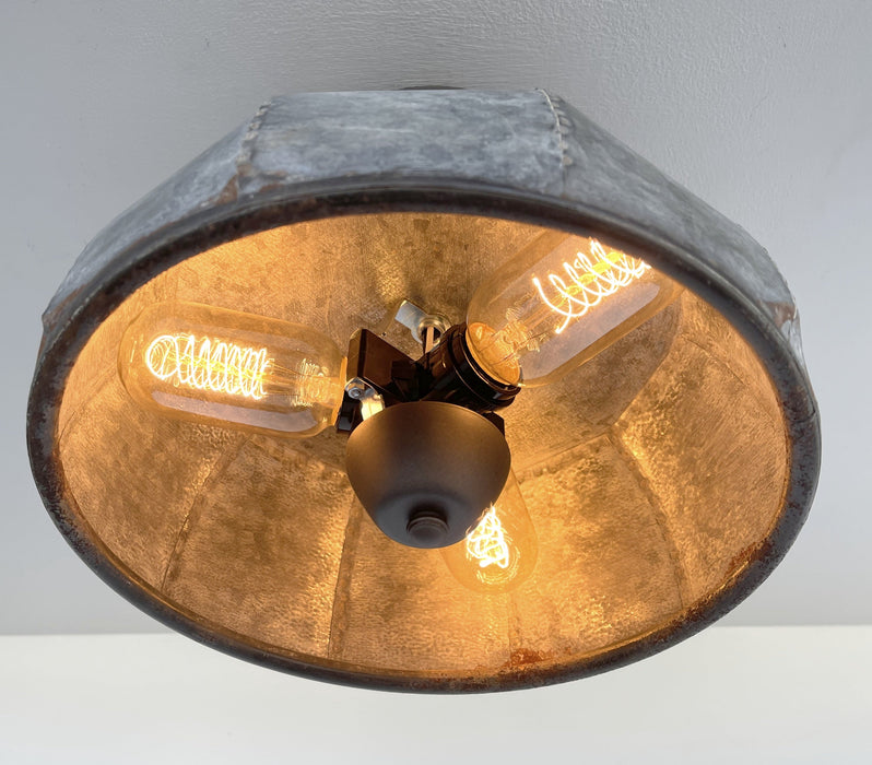 Rustic Metal Farmhouse Ceiling Light - Eight Sided - Sweatfully