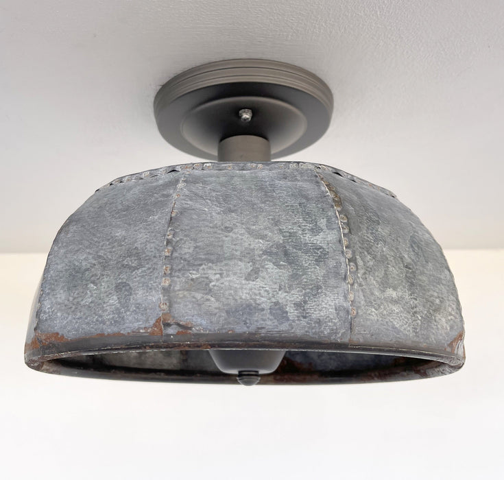 Rustic Metal Farmhouse Ceiling Light - Eight Sided - Sweatfully