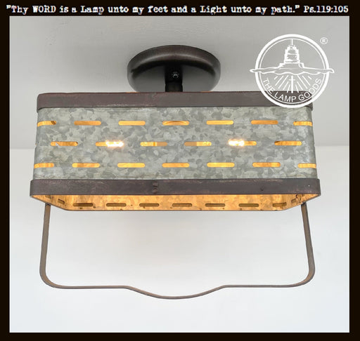 REDIRECT!!!!   Rectangular Rustic Galvanized Ceiling Light Fixture - Sweatfully