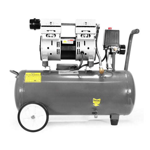 Small Portable Electric Oil-Free Commercial Ultra Quiet Air Compressor Tank, 8 GAL (SAK51263) - Sweatfully