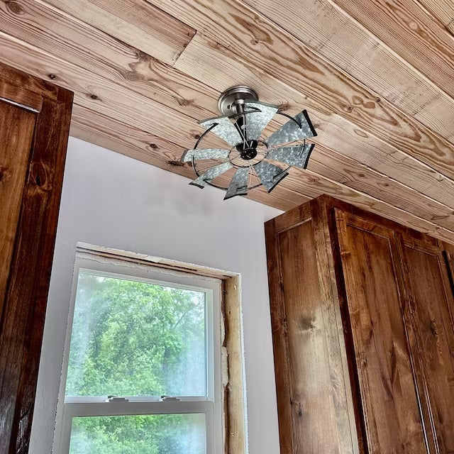 Farmhouse Galvanized Windmill Ceiling Light 16" - Sweatfully