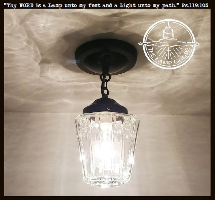 Vintage Square Glass Ceiling Light - Sweatfully