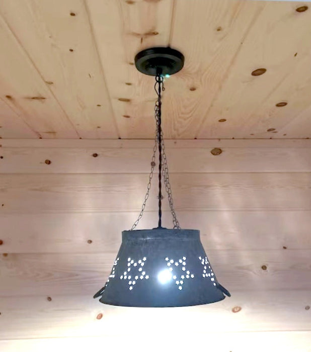 Weathered Galvanized Chandelier Light Fixture - Sweatfully