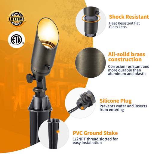 Gardenreet Mini Solid Brass Spotlight Stretchable Shroud MR11 - Bronze (2103) - Sweatfully