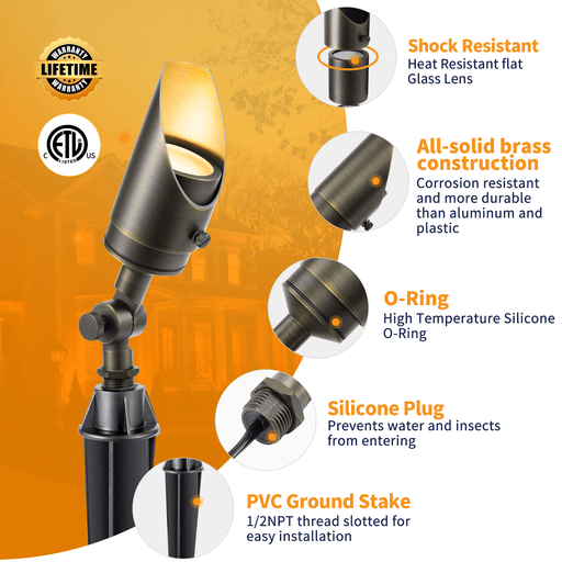 Gardenreet Stretchable Solid Brass Spotlights Small - Bronze (2106) - Sweatfully