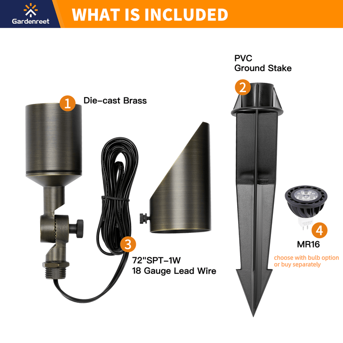 Gardenreet Stretchable Solid Brass Spotlights Small - Bronze (2106) - Sweatfully