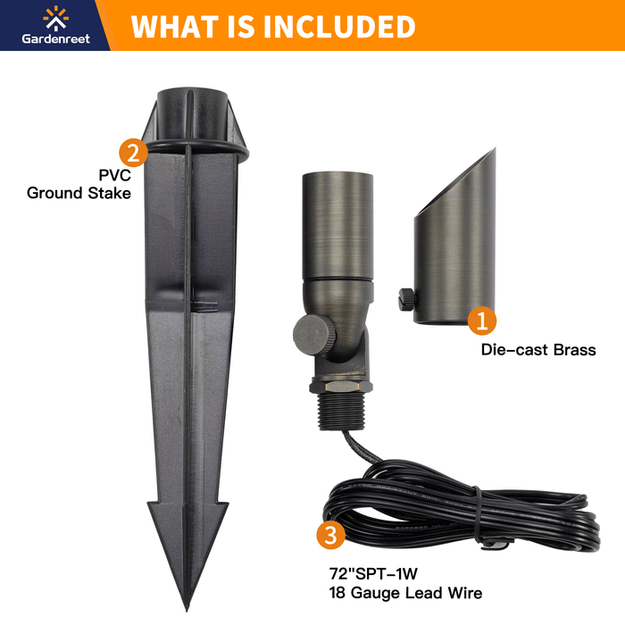 Gardenreet Mini Solid Brass Spotlight Stretchable Shroud MR8 - Bronze (2104) - Sweatfully