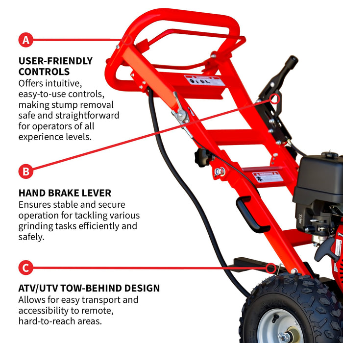 Stump Grinder with 12" Blades 13HP Honda GX390 Off-Road Tree Stump Removal - Sweatfully