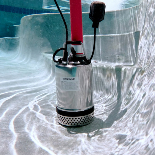 1 HP Submersible Trash Pump, 73 GPM / 4380 GPH, 750W with Automatic Float Switch Top-Outlet Heavy-Duty Stainless Steel Dirty Water 25-ft Power Cord High Flow for Dewatering, Flooded Basements, Pits, Pools, and Construction Sites - Sweatfully