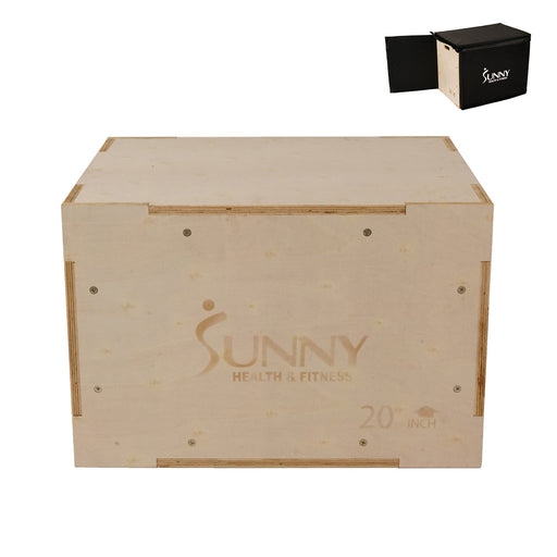 Sunny Health & Fitness Wood Plyo Box with Cover - Sweatfully