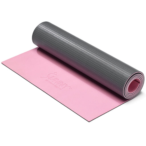 Sunny Health & Fitness Anti-Slip Dual Color Exercise Yoga Mat (Pink) - SF-EM02-PK - Sweatfully