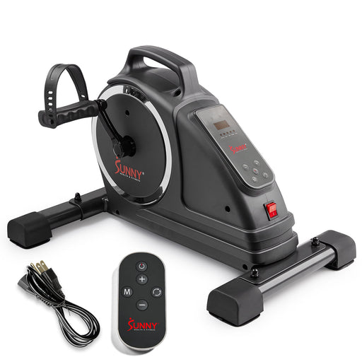 Sunny Health & Fitness Premium Smart Motorized Mini Exercise Bike - Sweatfully