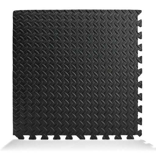 Sunny Health & Fitness ½ inch Thick Puzzle Exercise Mat - Black - SF-EM01-BK - Sweatfully