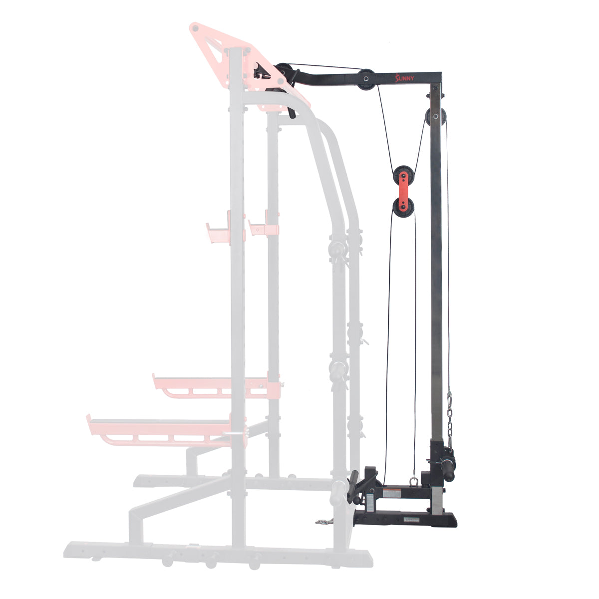Power Rack Pully Adaptor Sunny Health & Fitness Lat Pull Down Attachment Pulley System for Power ...