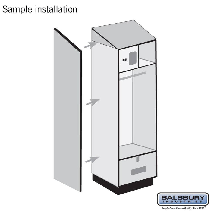 Salsbury Side Panel - for Open Access Designer Locker and Designer Gear Locker - 24 Inches Deep - with Sloping Hood