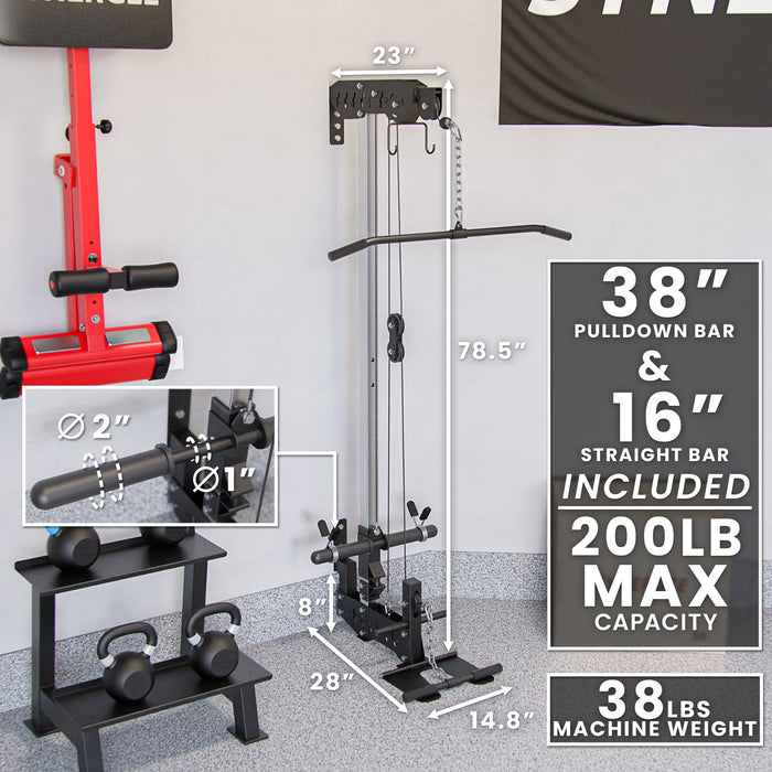 Synergee Wall Mounted Lat Pulley Machine - Sweatfully
