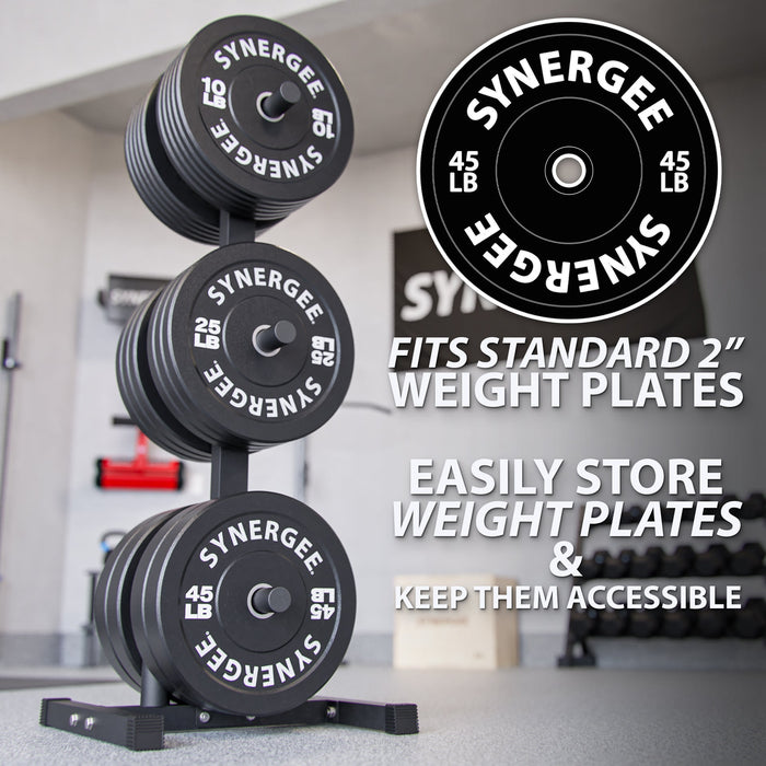 Synergee Olympic Weight Plate & Barbell Holder - Sweatfully
