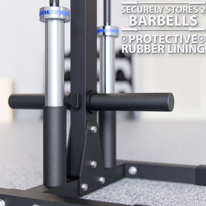 Synergee Olympic Weight Plate & Barbell Holder - Sweatfully