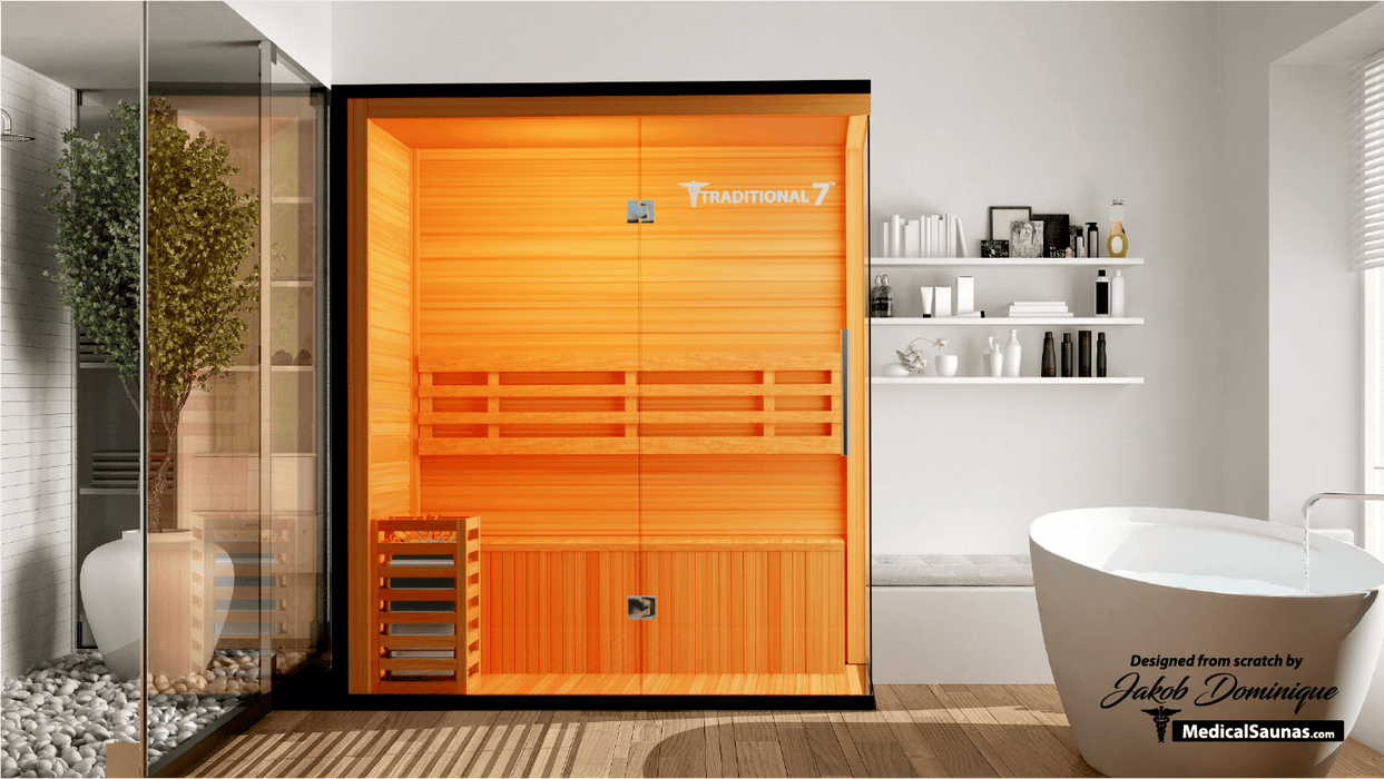 3 Person Home Steam Sauna | Traditional 7™ - Sweatfully