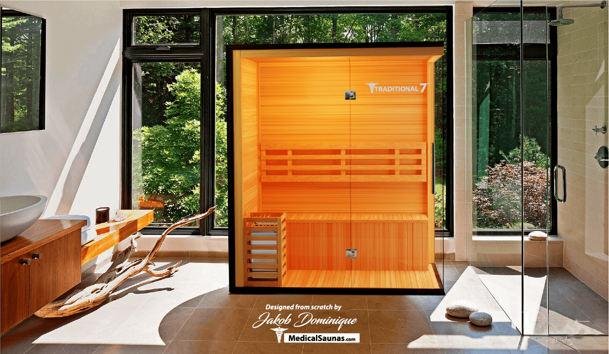 3 Person Home Steam Sauna | Traditional 7™ - Sweatfully
