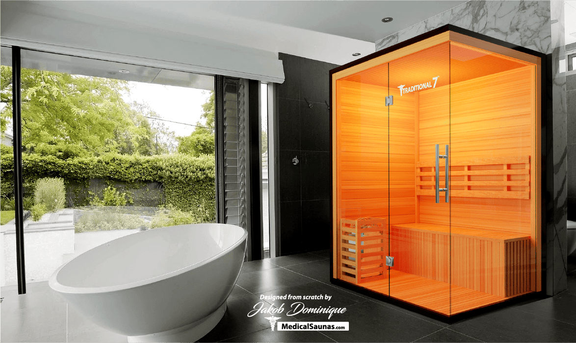 3 Person Home Steam Sauna | Traditional 7™ - Sweatfully