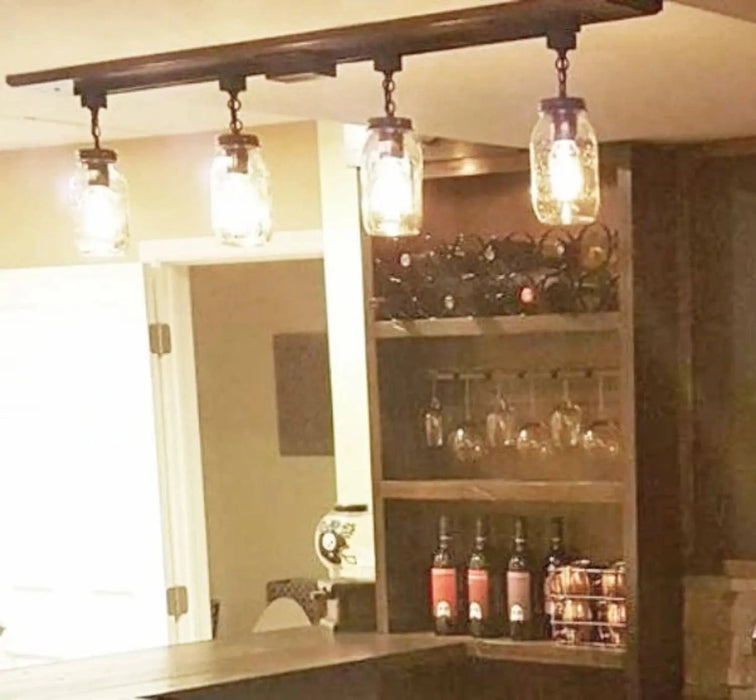 Mason Jar TRACK LIGHTING New Quarts Chain Trio - Sweatfully