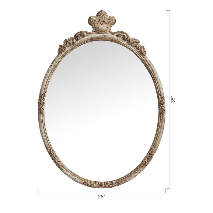 Traditioanl Oval Mirror With Wood Frame Rustic Decor Wall Mirror - Sweatfully