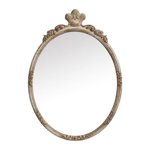 Traditioanl Oval Mirror With Wood Frame Rustic Decor Wall Mirror - Sweatfully