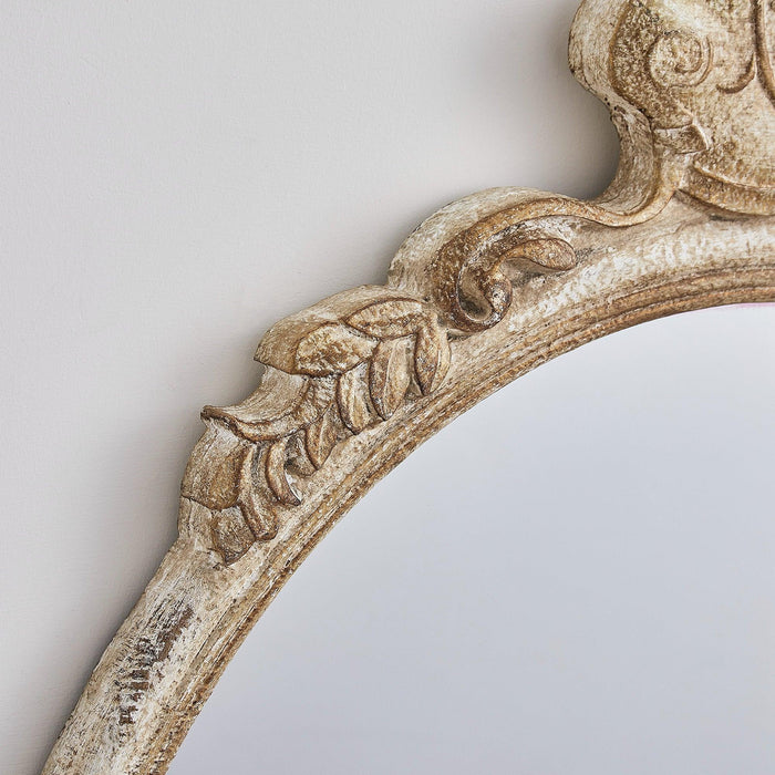 Traditioanl Oval Mirror With Wood Frame Rustic Decor Wall Mirror - Sweatfully