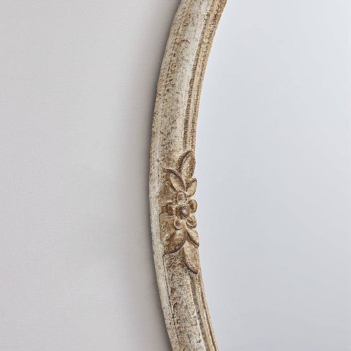 Traditioanl Oval Mirror With Wood Frame Rustic Decor Wall Mirror - Sweatfully