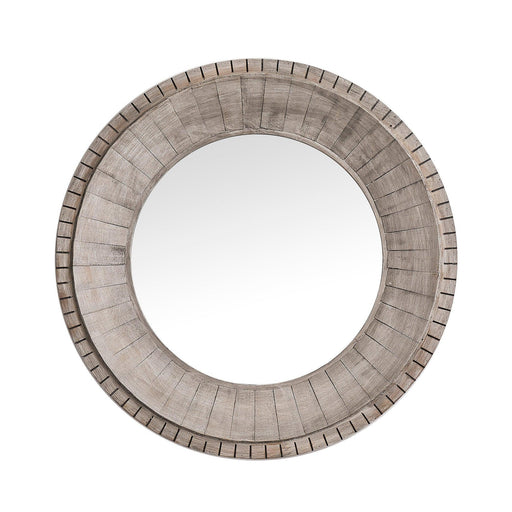 Traditional Grey Round Mirror Wall Decoration - Sweatfully