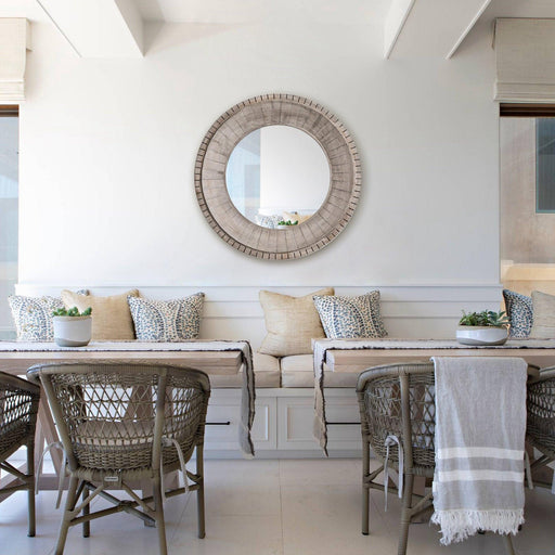 Traditional Grey Round Mirror Wall Decoration - Sweatfully