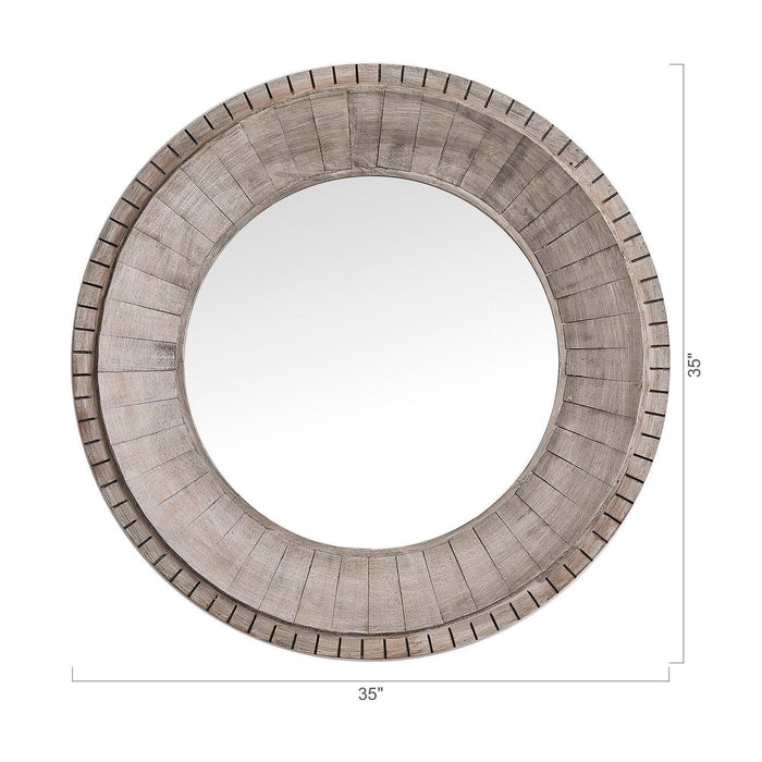Traditional Grey Round Mirror Wall Decoration - Sweatfully