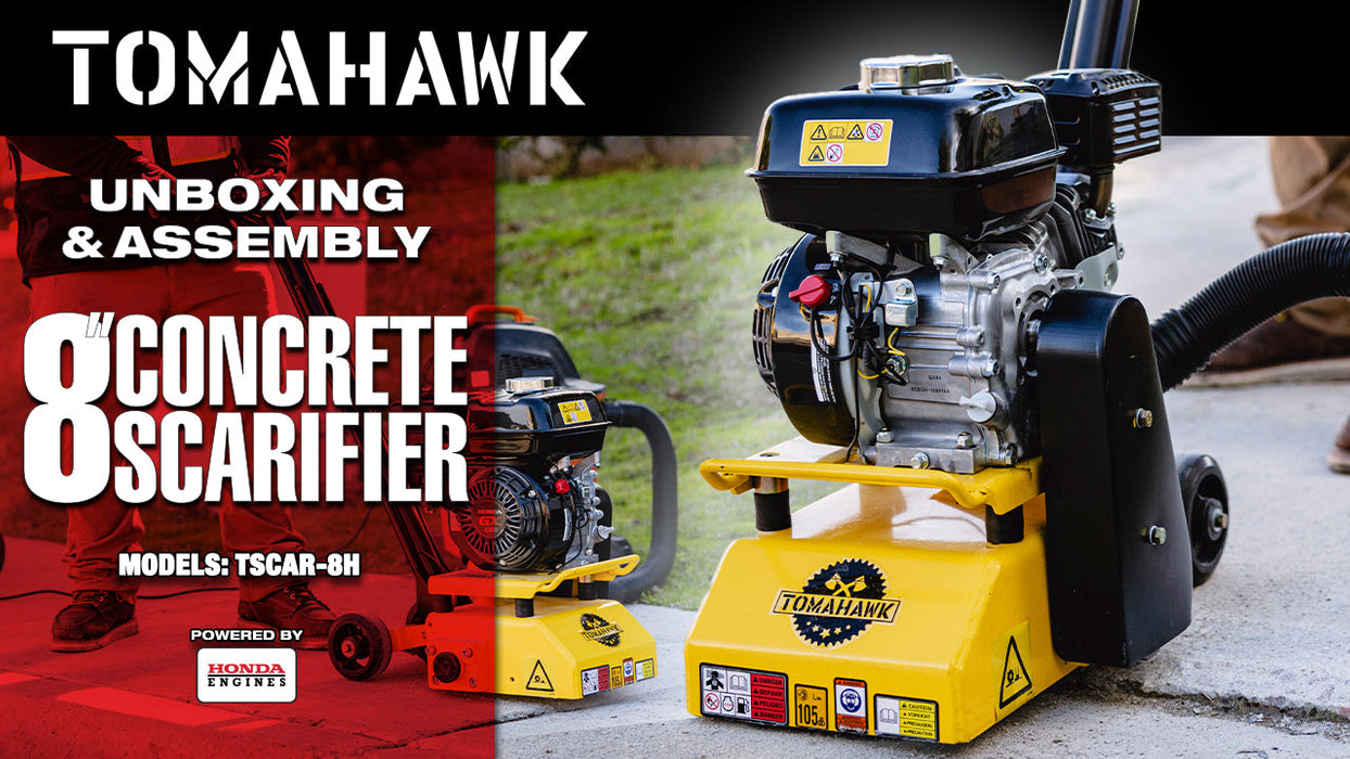 8” Gas Concrete Scarifier Planer Grinder with 5.5 HP Honda Engine Blade Bundle - Sweatfully