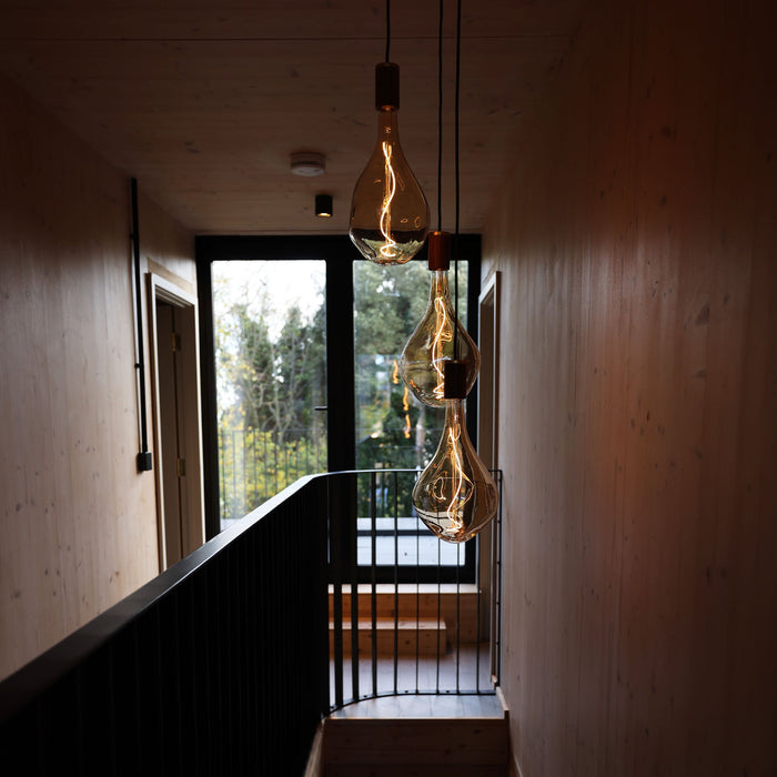 Triple Pendant in Brass + Voronoi III - Sweatfully