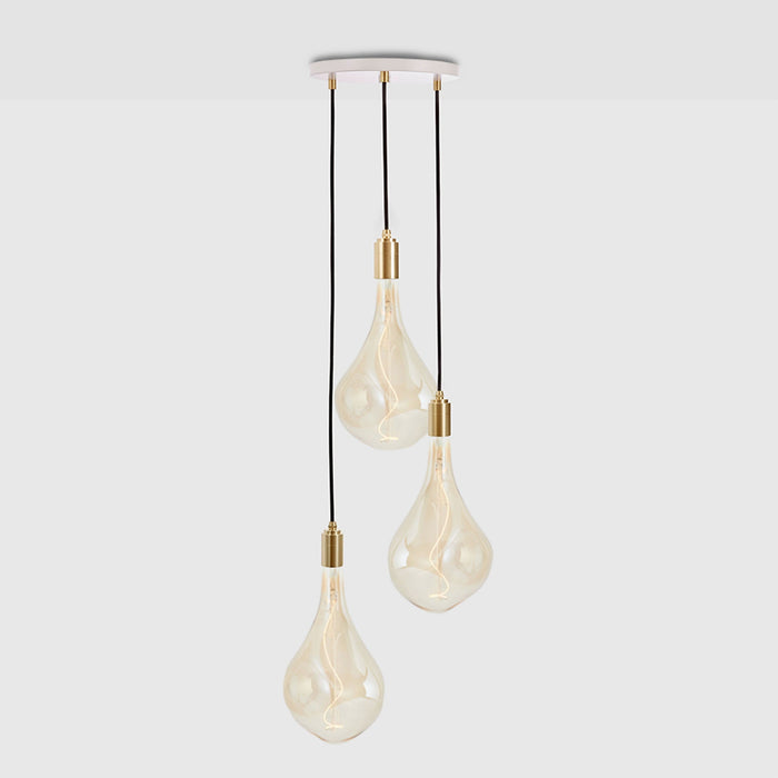 Triple Pendant in Brass + Voronoi III - Sweatfully