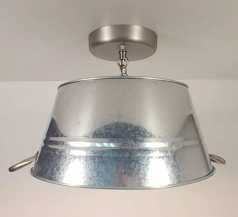 Galvanized Laundry Wash Tub Ceiling Light - Sweatfully