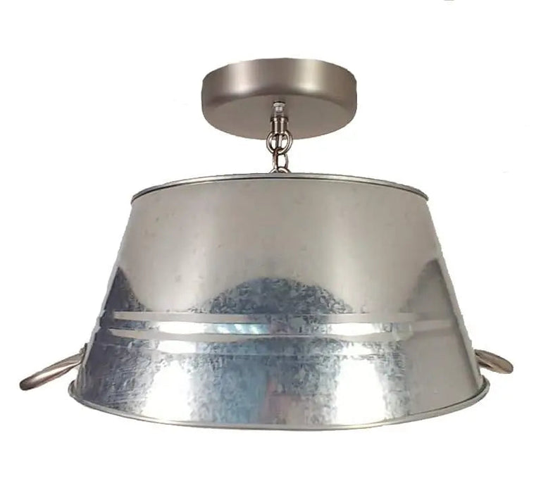 Galvanized Laundry Wash Tub Ceiling Light - Sweatfully