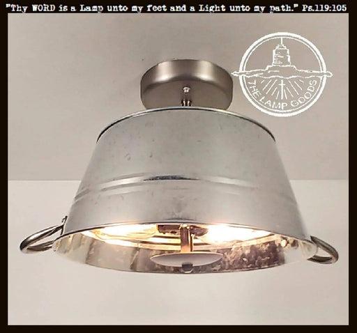 Galvanized Laundry Wash Tub Ceiling Light - Sweatfully