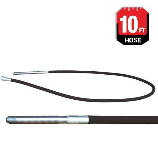 10 ft Concrete Vibrator Flexible Shaft Hose and Head - Sweatfully