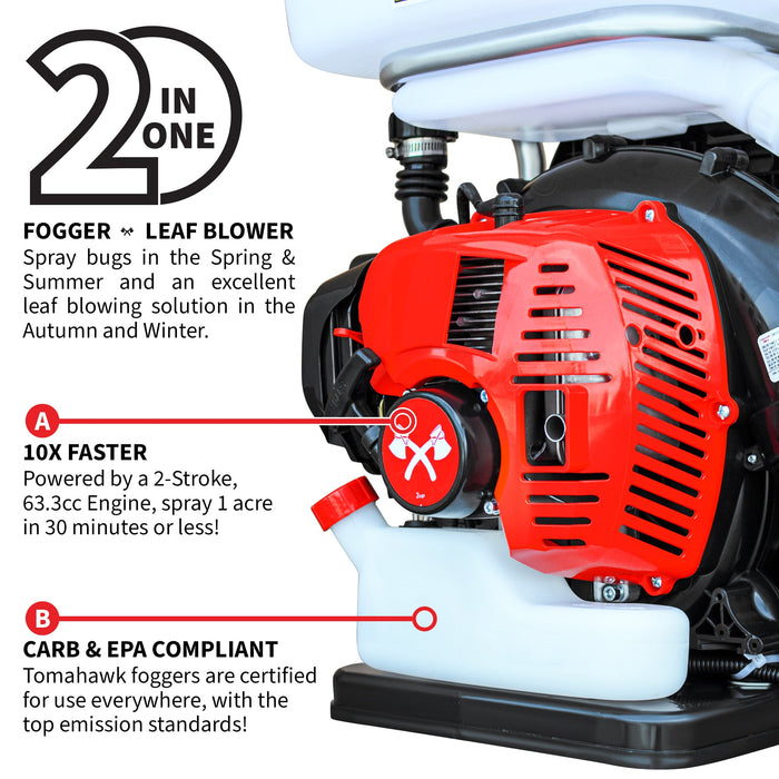 3.7 Gal Turbo Boosted Backpack Mosquito Fogger Leaf Blower for Pest Control - Sweatfully