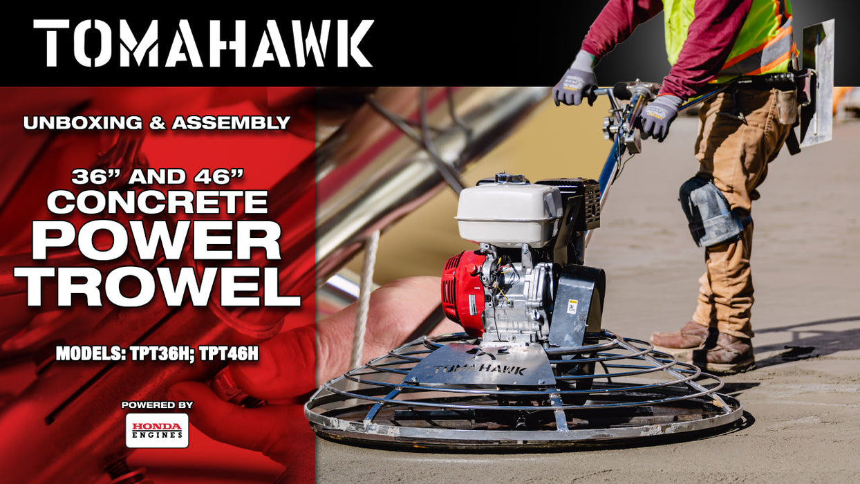 46" Concrete Power Trowel 8.5HP Honda Combo Blades and Float Pan Cement Finishing Tool - Sweatfully